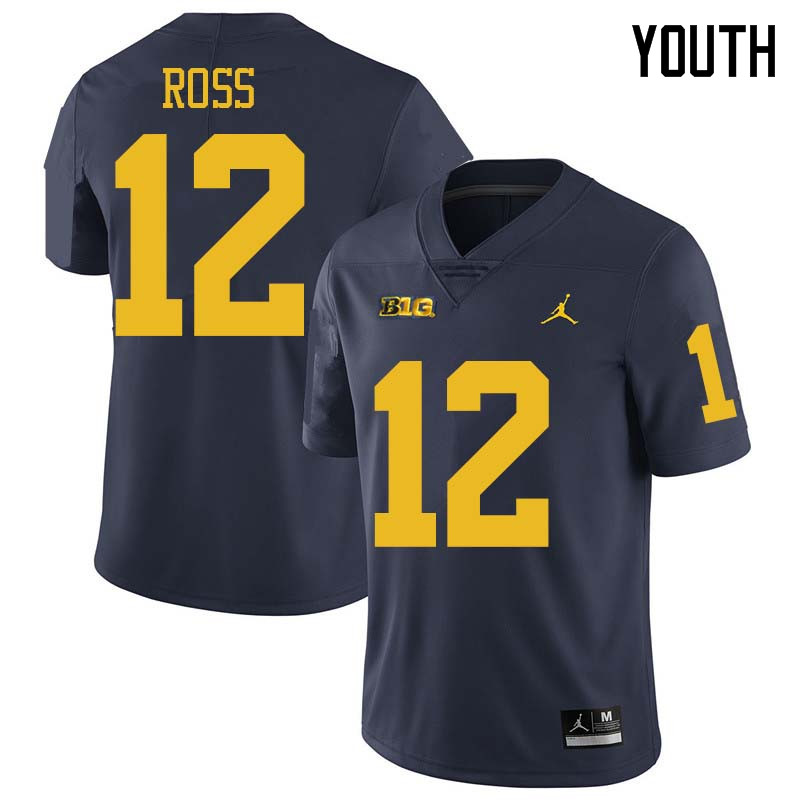 Jordan Brand Youth #12 Josh Ross Michigan Wolverines College Football Jerseys Sale-Navy